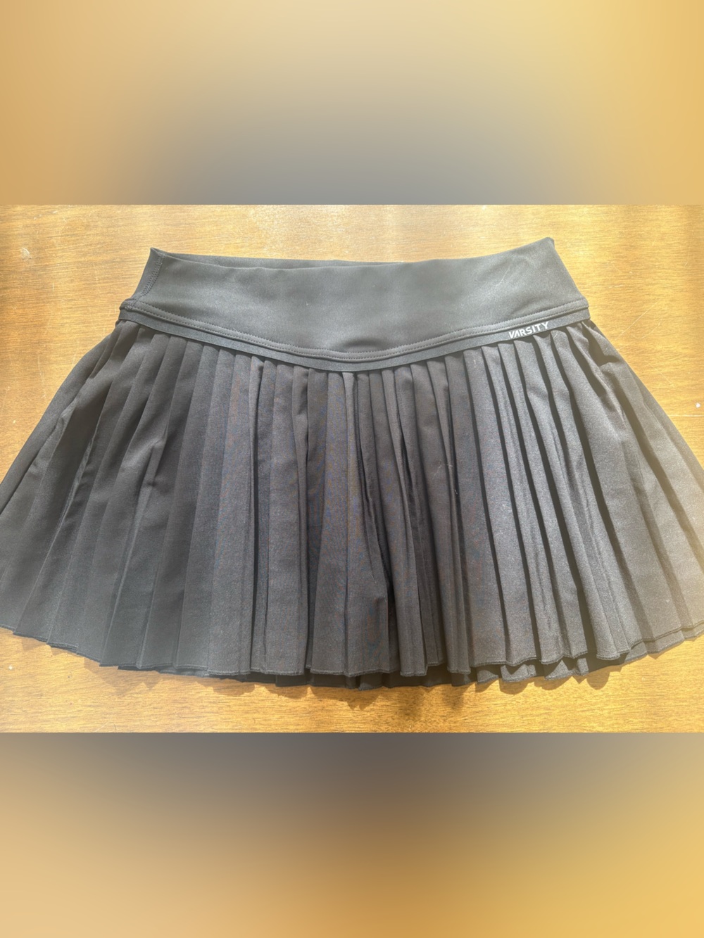 Varsity Black Pleated Mini Skirt